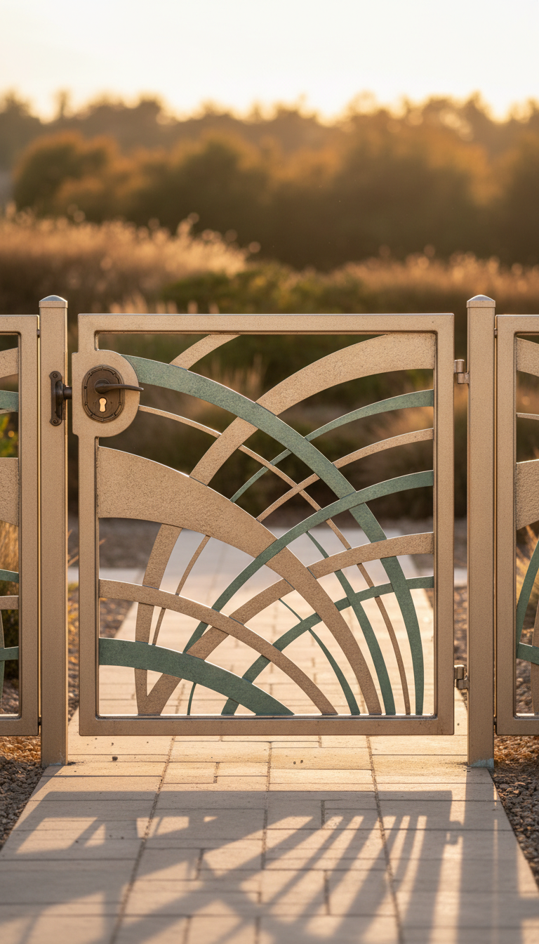 Custom Decorative Garden Gate With Coastal Motifs